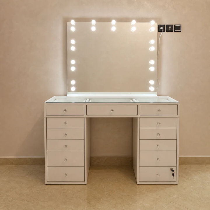 COIFFEUSE 13 TIROIRS ET MIROIR
