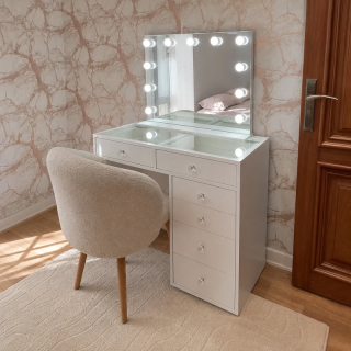 COIFFEUSE 7 TIROIRS ET MIROIR