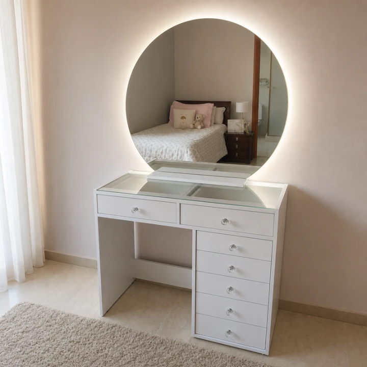 COIFFEUSE 7 TIROIRS ET MIROIR