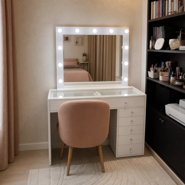 COIFFEUSE 7 TIROIRS ET MIROIR