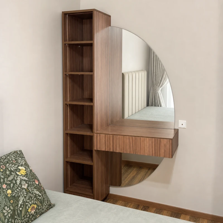 COIFFEUSE AVEC MIROIR DEMI CERCLE